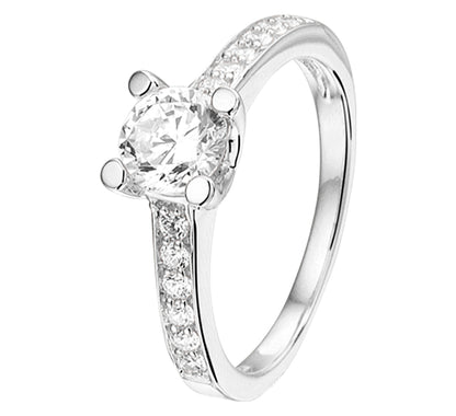 Zilveren ring met zirkonia 6 mm