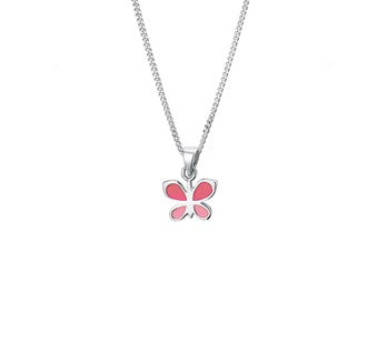 Ketting of oorknoppen zilver gerhodineerd vlinder (kindercollectie)