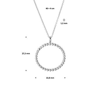 Ketting Anker Bolletjes 1,2mm 40+4cm Zilver gerhodineerd