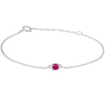 Zilveren armband met rode steen