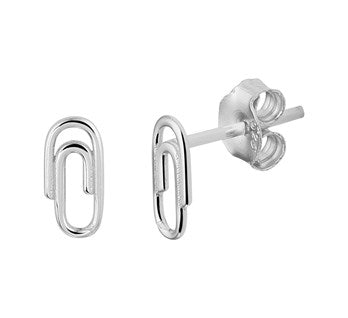 YO&NO oorknoppen paperclip zilver gerhodineerd of zilver verguld (geel)