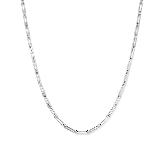 Ketting AnkerPlat Vierkante buis 3,2mm 45cm Zilver gerodineerd