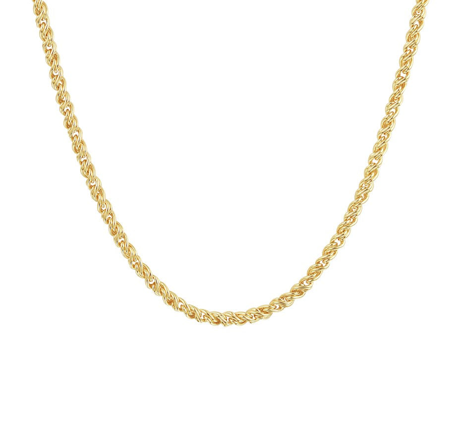 Gouden draadschakelketting met zilveren kern