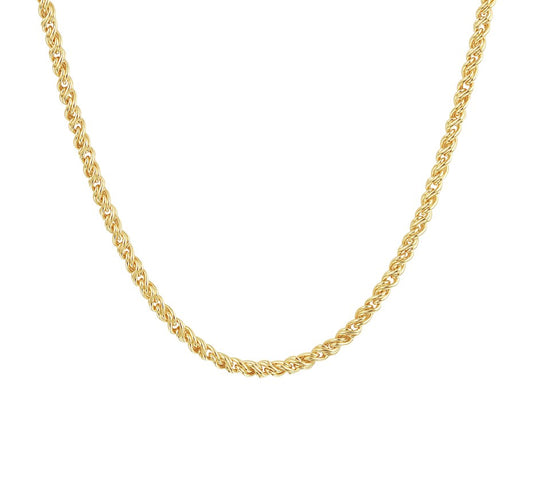 Gouden draadschakelketting met zilveren kern