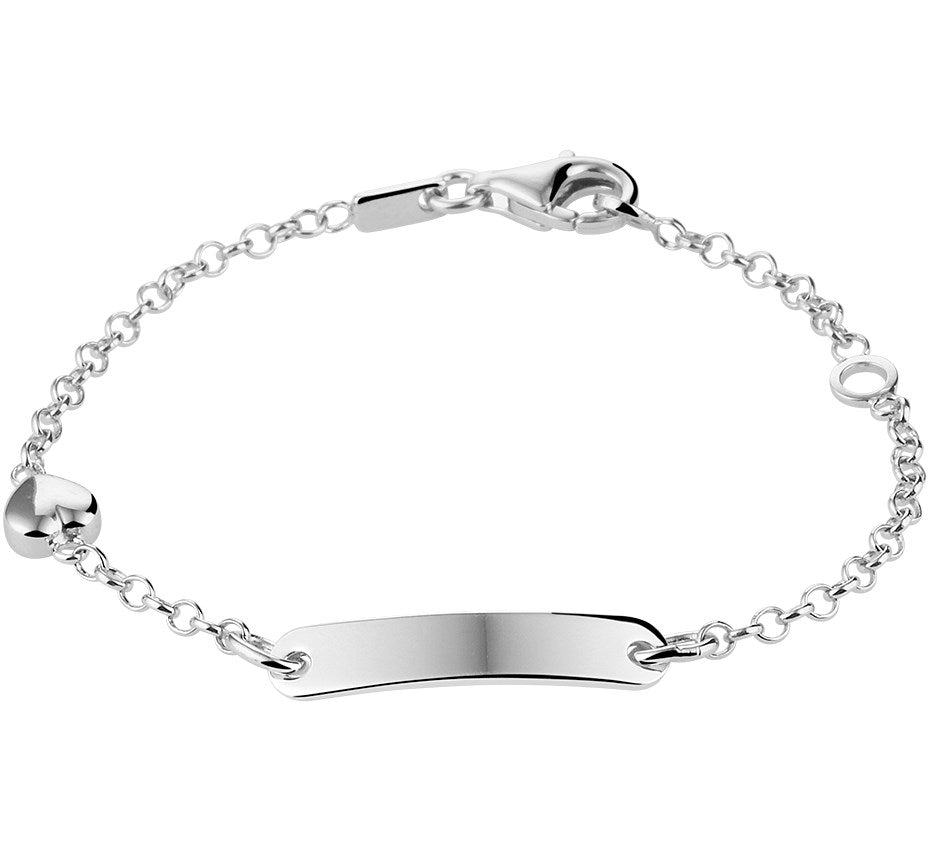 Zilveren graveerarmband jasseron met hartje 11 tot 13 cm