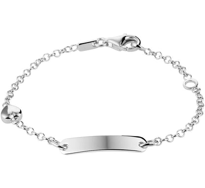 Zilveren graveerarmband jasseron met hartje 11 tot 13 cm
