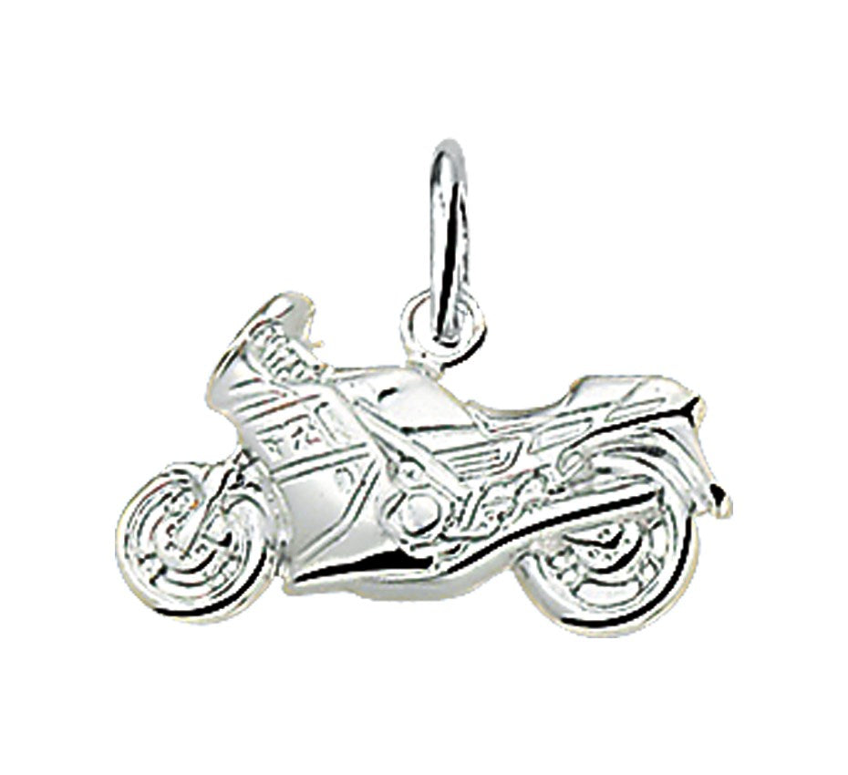 Zilveren hanger sportmotor