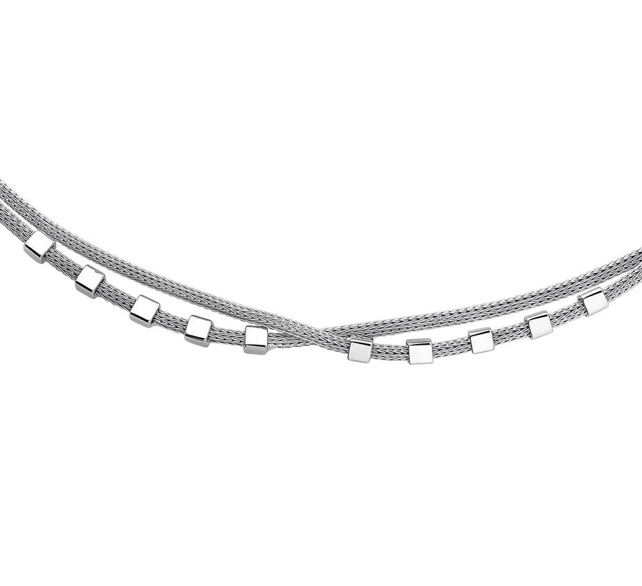 Zilveren ketting met blokjes – 42 cm