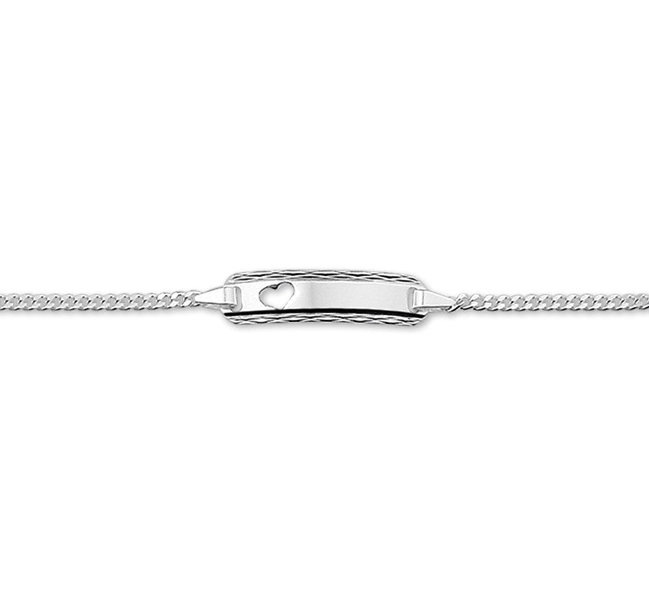 Zilveren graveerarmband hartje gourmette 5 mm