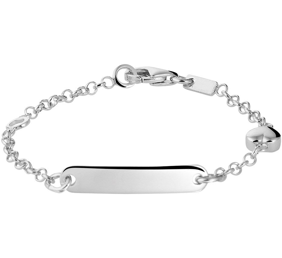 Zilveren graveerarmband jasseron met hartje 9 tot 11 cm