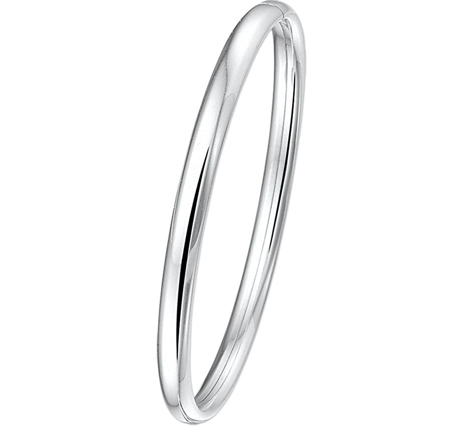 Zilveren bangle, dop ovale buis 5 x 60 mm