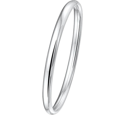 Zilveren bangle, dop ovale buis 5 x 60 mm