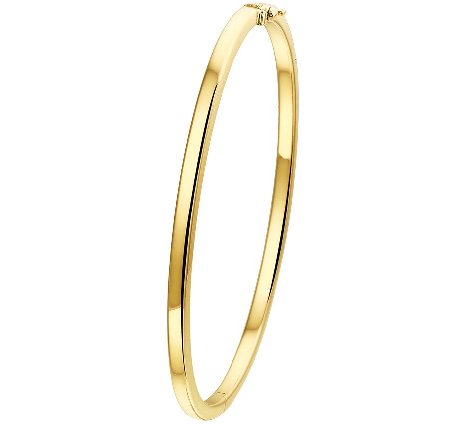 Gouden scharnierbangle met vlakke buis 3 × 56 mm