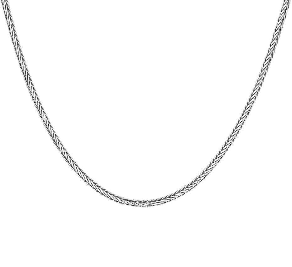 Zilveren vossenstaartketting 2 mm, 50 cm
