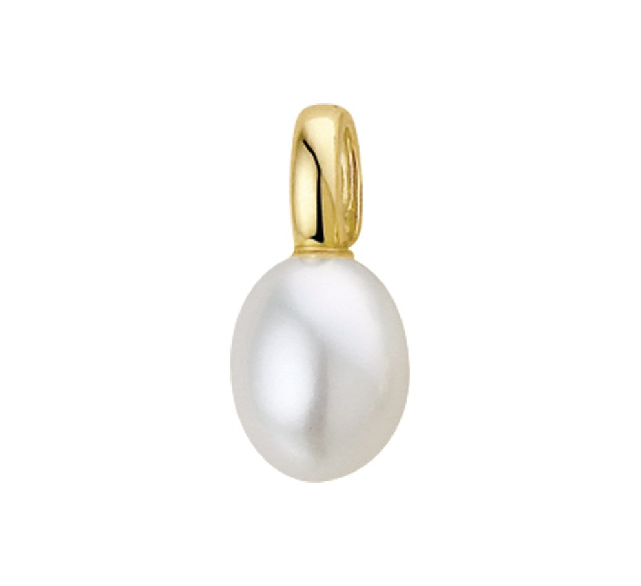 Gouden hanger met parel 9 × 11 mm – 14 karaat