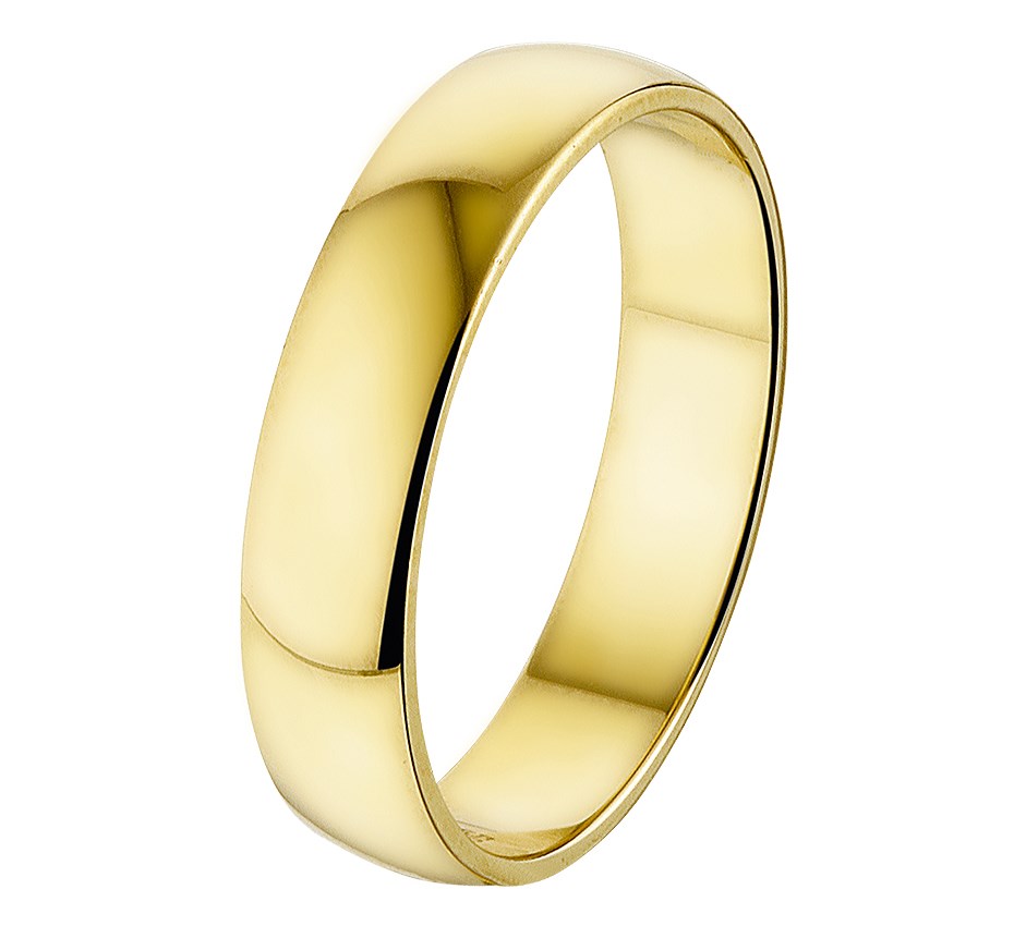 Gouden relatiering 5 mm, glanzend – 14 karaat