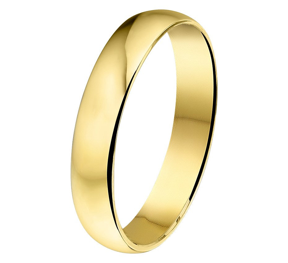 Gouden relatiering 4 mm, glanzend – 14 karaat