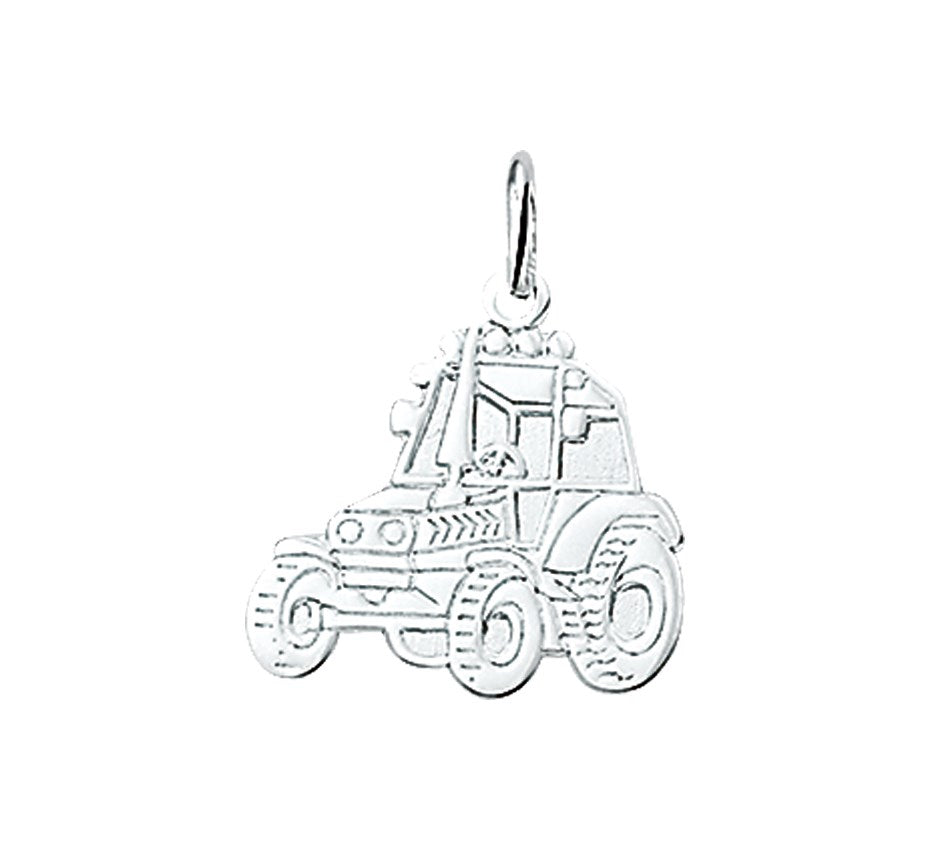 Zilveren hanger tractor 16,5 mm breed