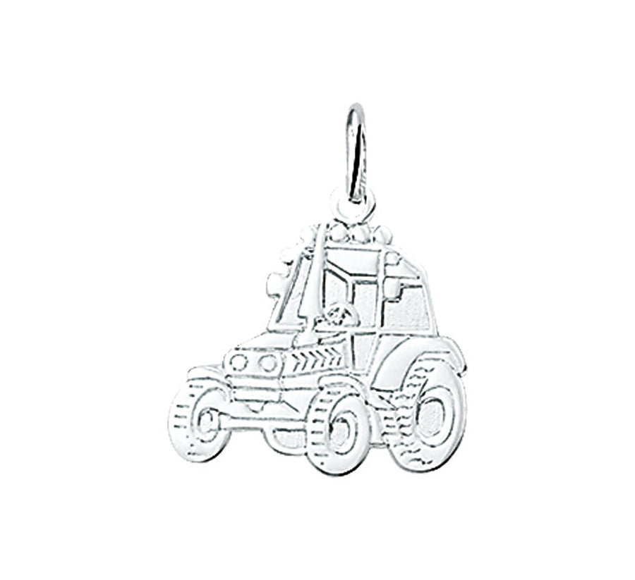 Zilveren hanger tractor 16,5 mm breed
