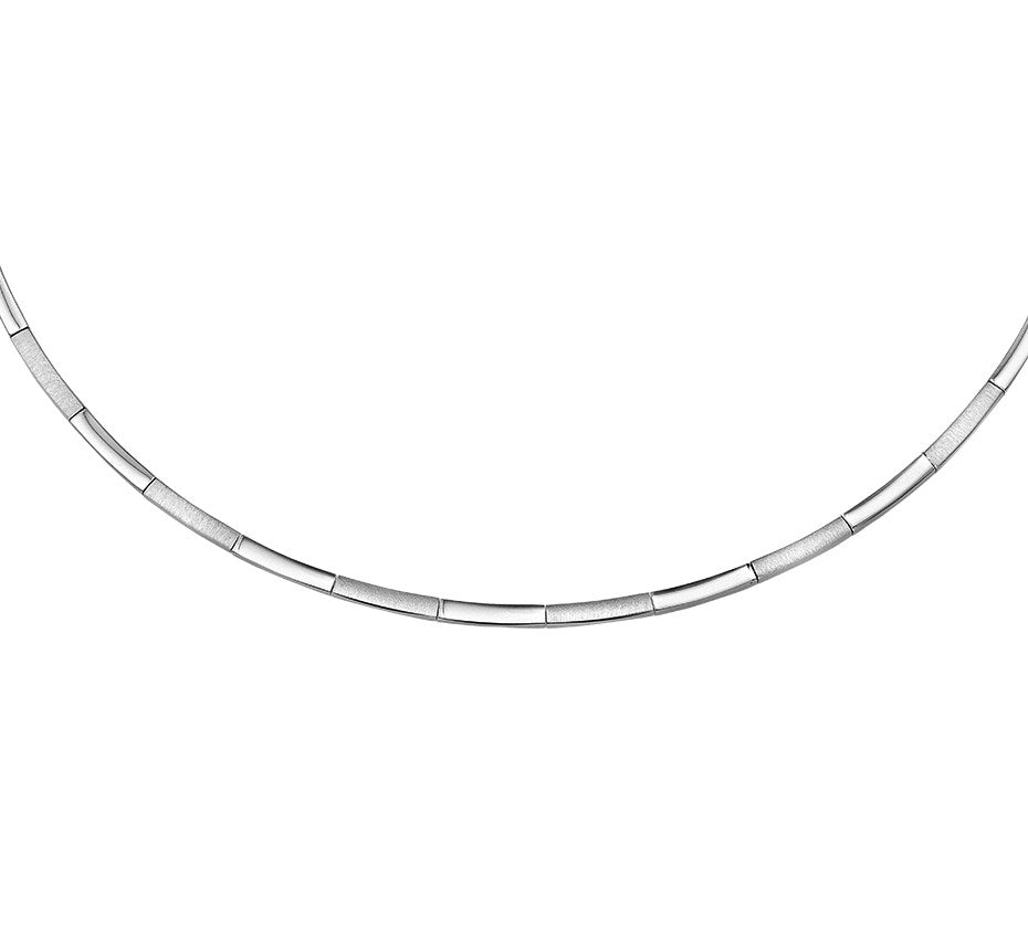 Zilveren chokerketting 2,8 mm, mat en glanzend