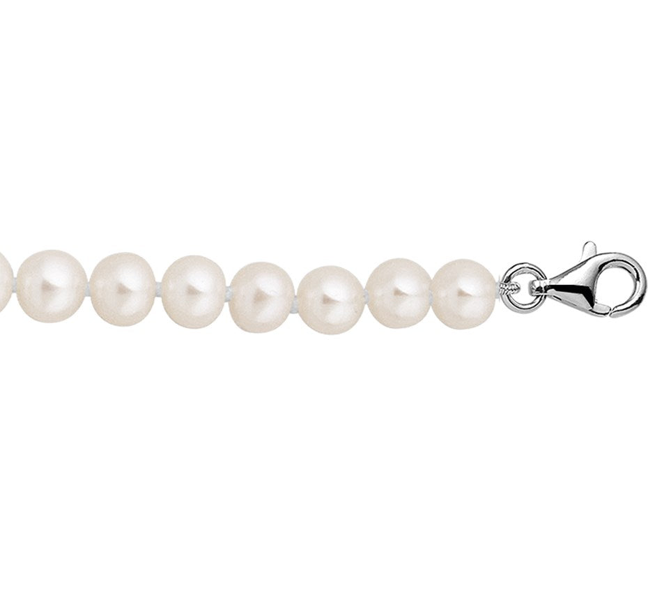 Zilveren parelketting 6,5 mm