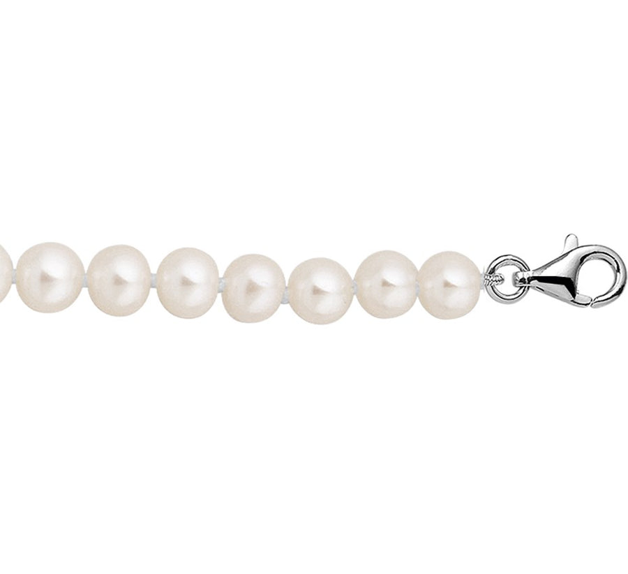 Zilveren parelketting 6,5 mm