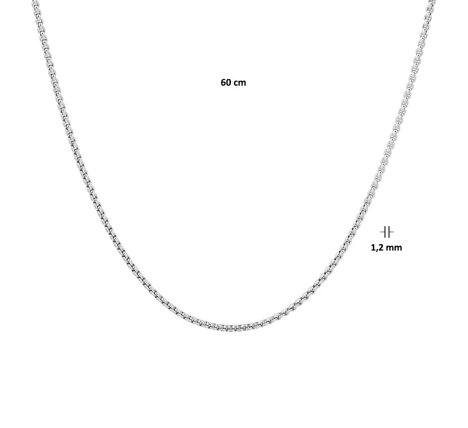 Zilveren venetiaanse ketting bol 1,2 mm 60 cm