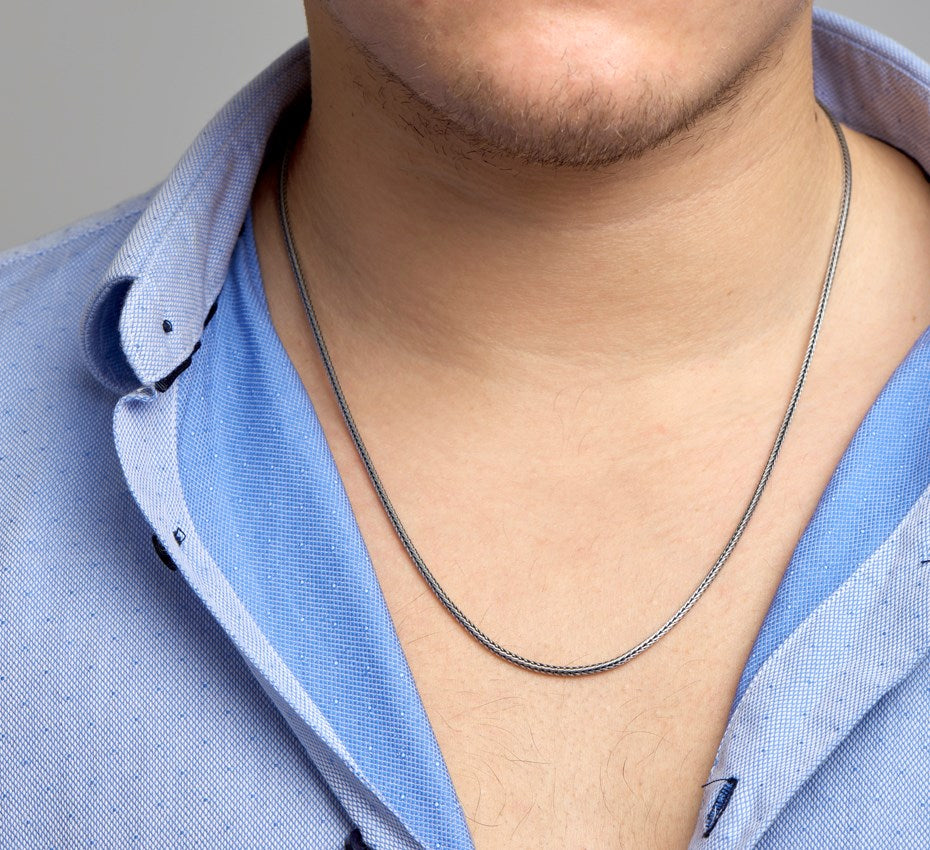 Zilveren vossenstaartketting 2 mm, 60 cm