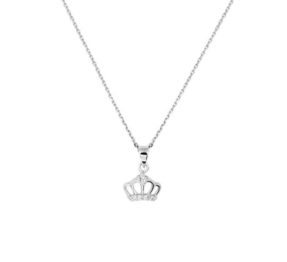 Zilveren kinderketting met kroontje
