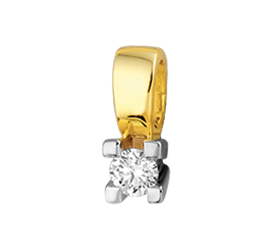 Bicolor gouden hanger, diamant 0,15 ct – 14 karaat