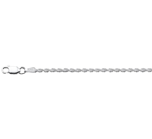 Zilveren enkelbandje koord 2 mm 24 - 26 cm