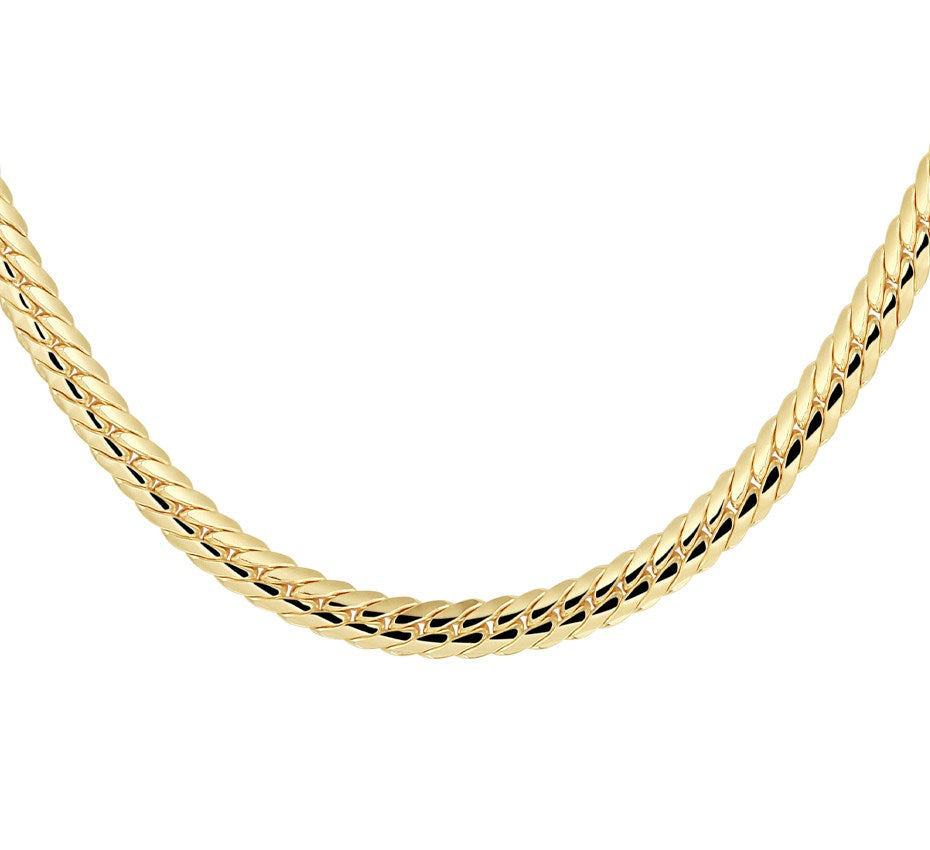 Gouden gourmetteketting met zilveren kern 4,7 mm