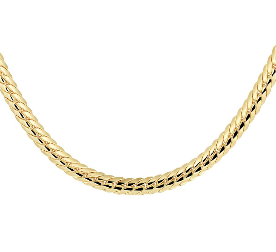 Gouden gourmetteketting met zilveren kern 4,7 mm