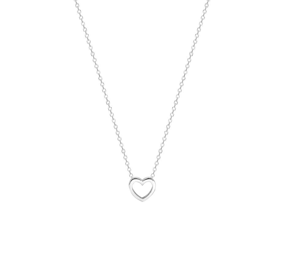 Zilveren kinderketting met open hartje