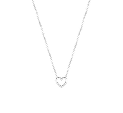 Zilveren kinderketting met open hartje