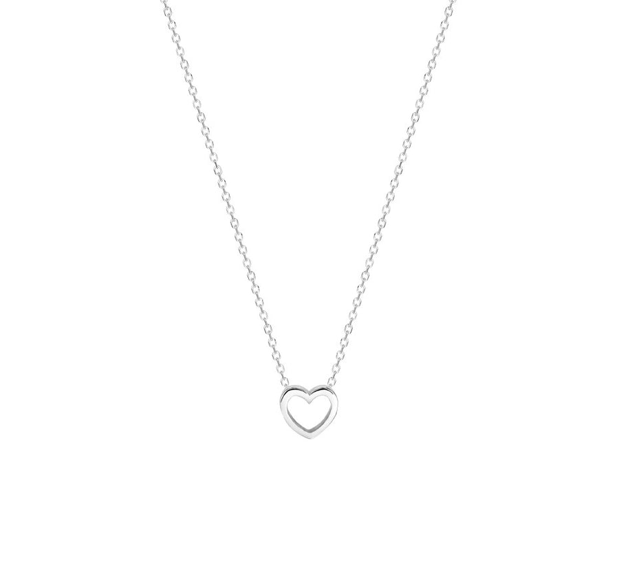 Zilveren kinderketting met open hartje