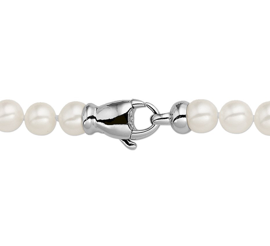 Zilveren parelketting 7 mm, 50 cm