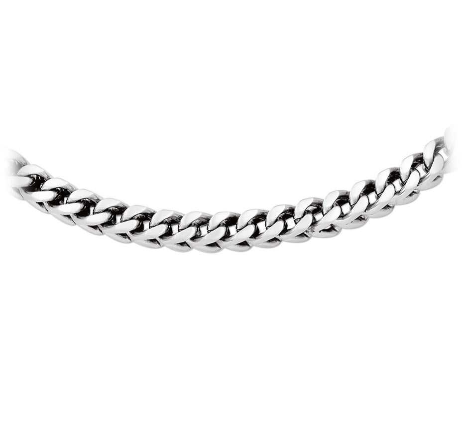 Stalen gourmetteketting 6 mm, mat en glanzend