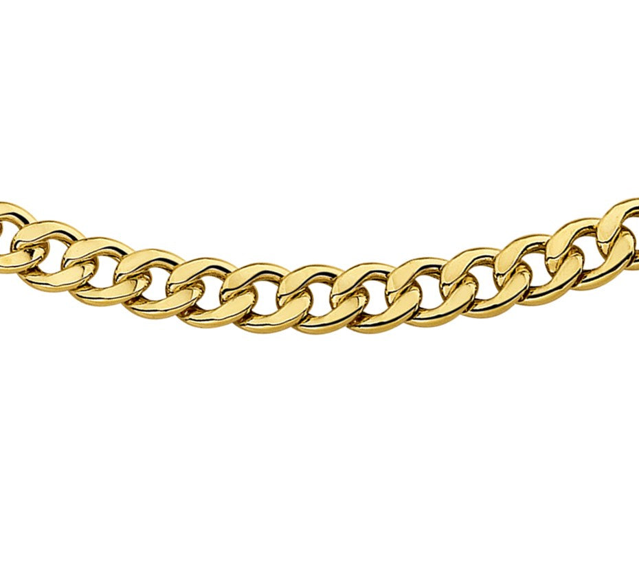 Gouden gourmetteketting met zilveren kern – 50 cm