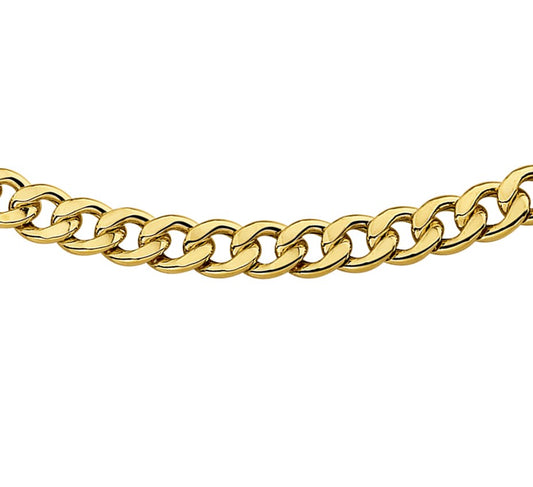 Gouden gourmetteketting met zilveren kern – 50 cm