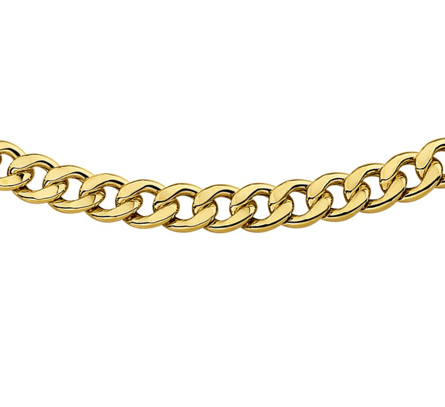 Gouden gourmetteketting met zilveren kern – 50 cm