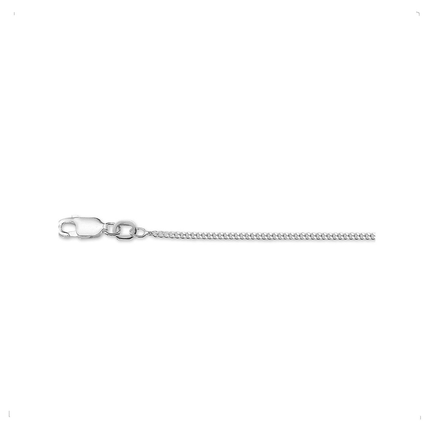 Ketting gourmette 4-zijdes geslepen 1,4 mm zilver wit