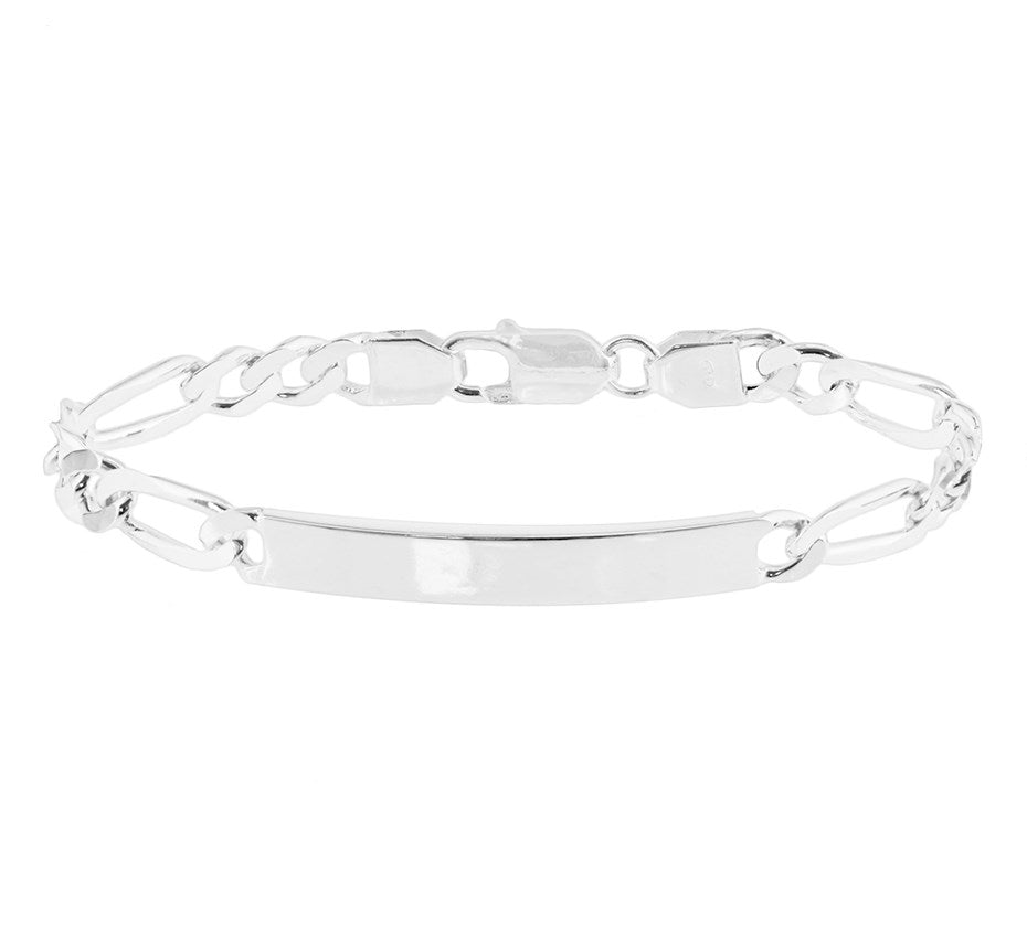 Zilveren graveerarmband figaro 6,3 mm – 19 cm
