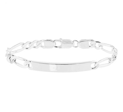 Zilveren graveerarmband figaro 6,3 mm – 19 cm