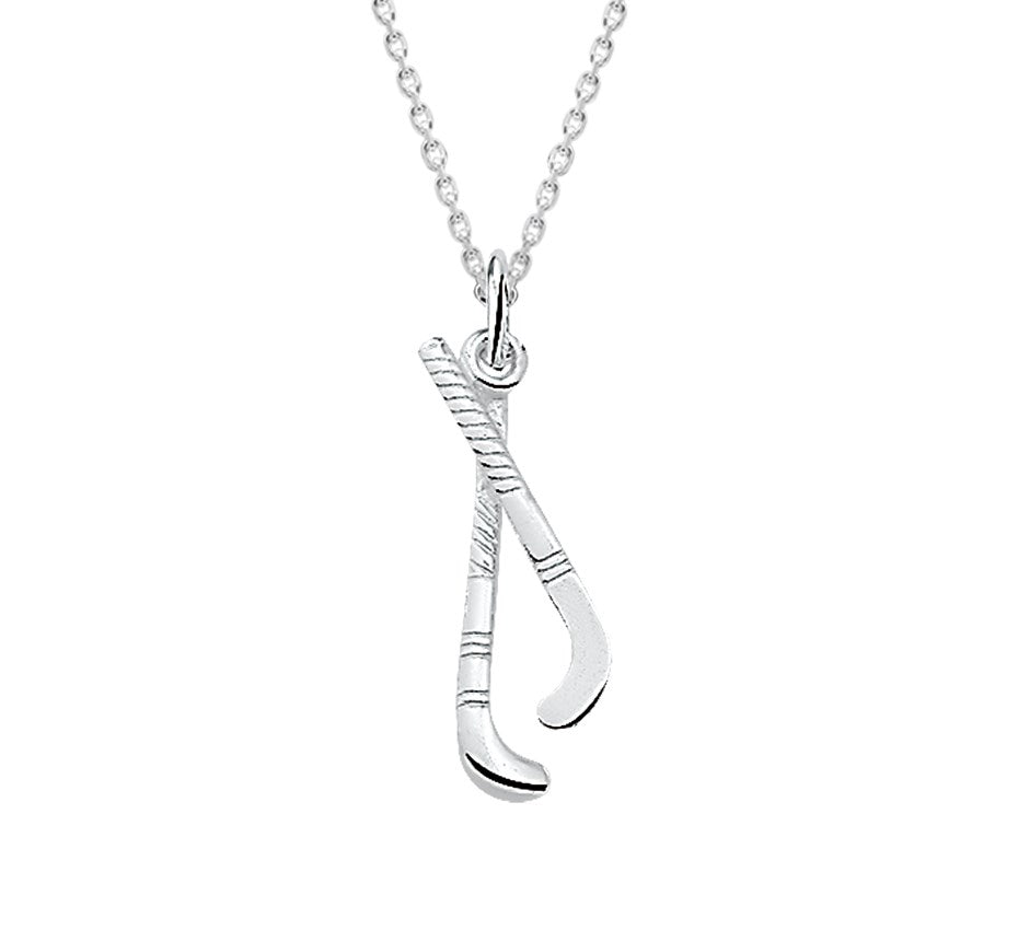 Zilveren ketting met hockeysticks