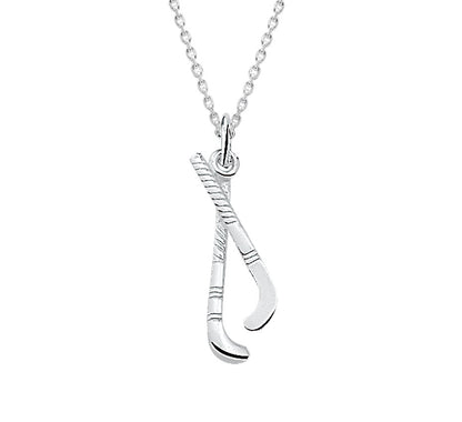 Zilveren ketting met hockeysticks