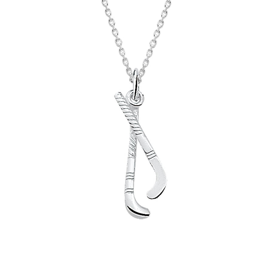 Zilveren ketting met hockeysticks