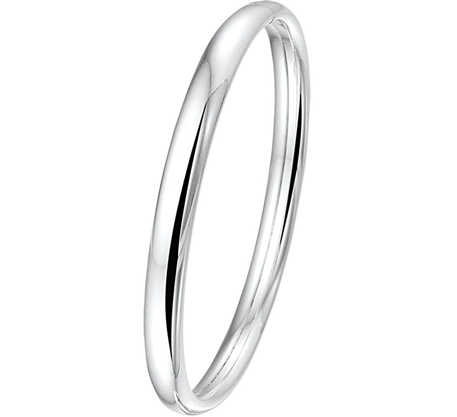 Zilveren bangle met ovale buis 6 × 64 mm