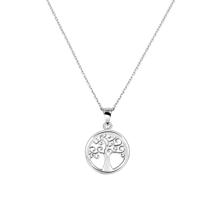 Zilveren ketting met levensboom 15,5 mm