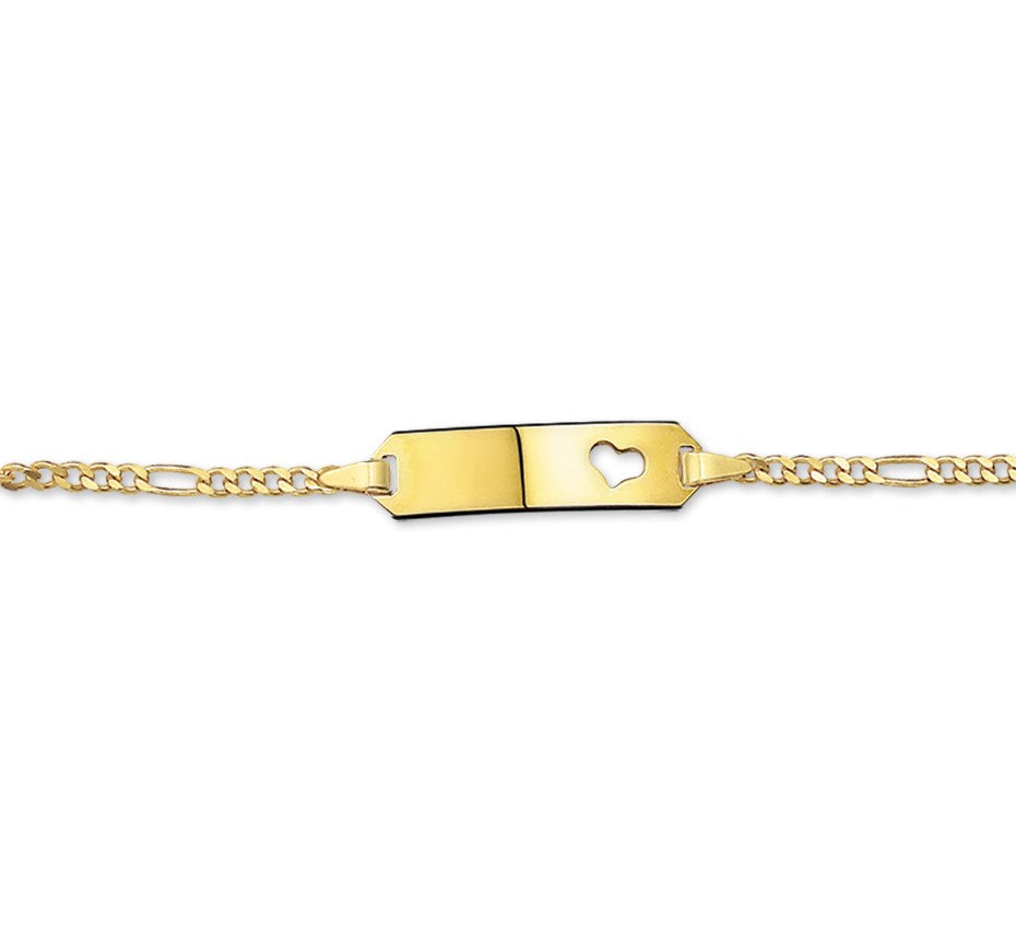 Gouden graveerarmband met hartje – 14 karaat